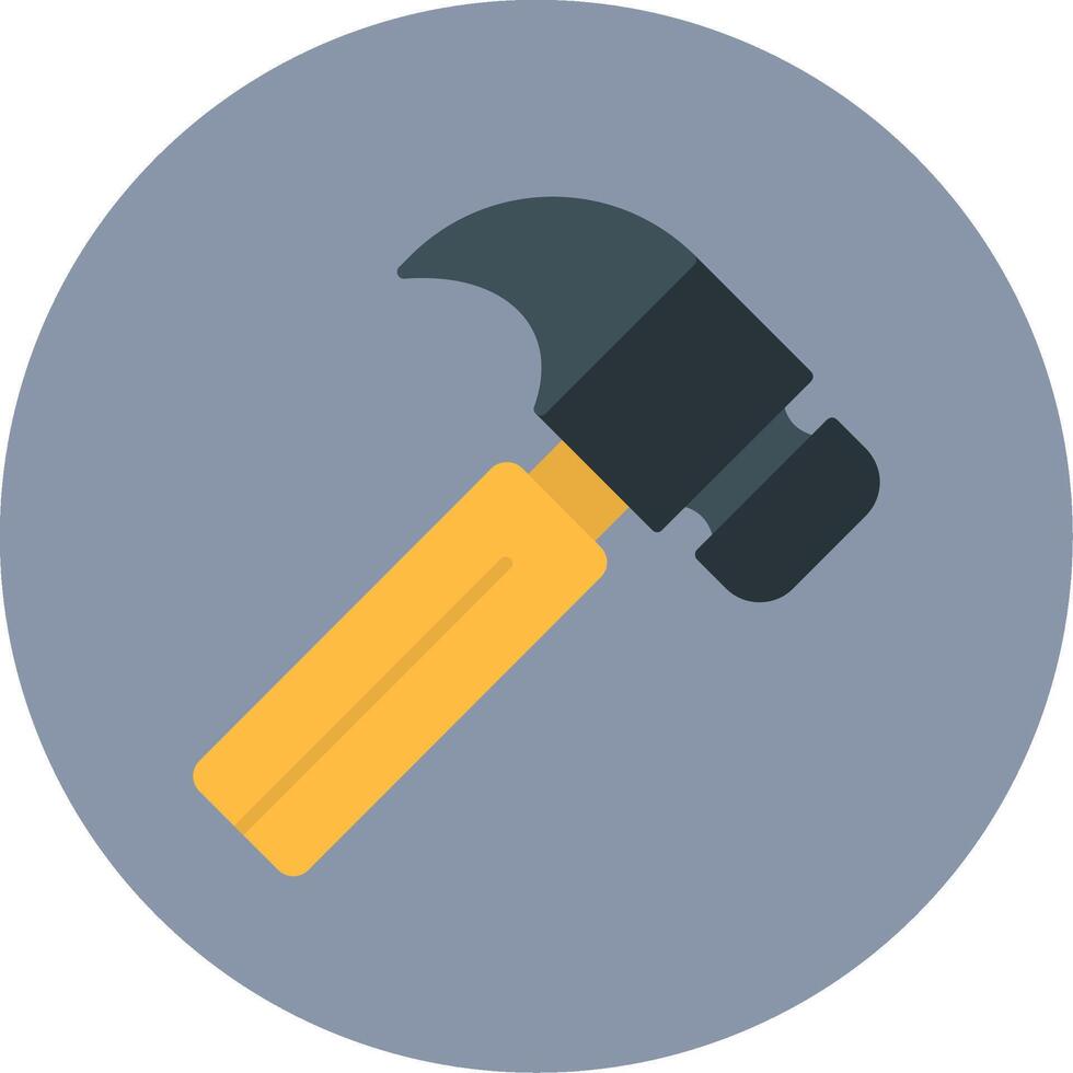 Hammer Flat Circle Icon vector