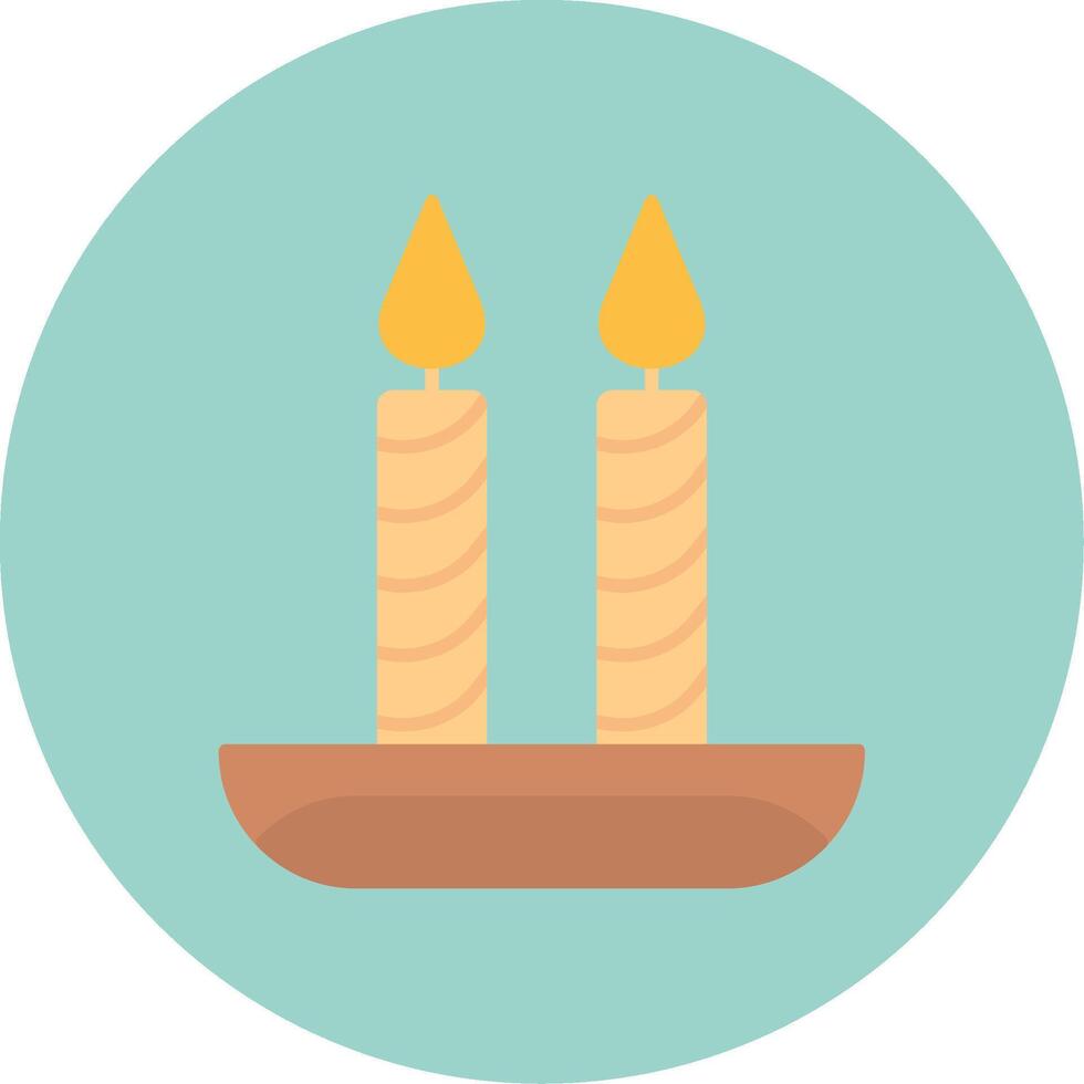 Candle Flat Circle Icon vector