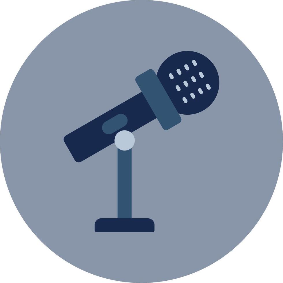 Stand Mic Flat Circle Icon vector