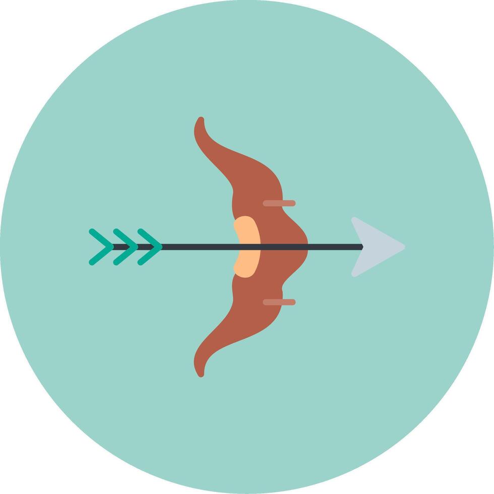 Bow And Arrow Flat Circle Icon vector