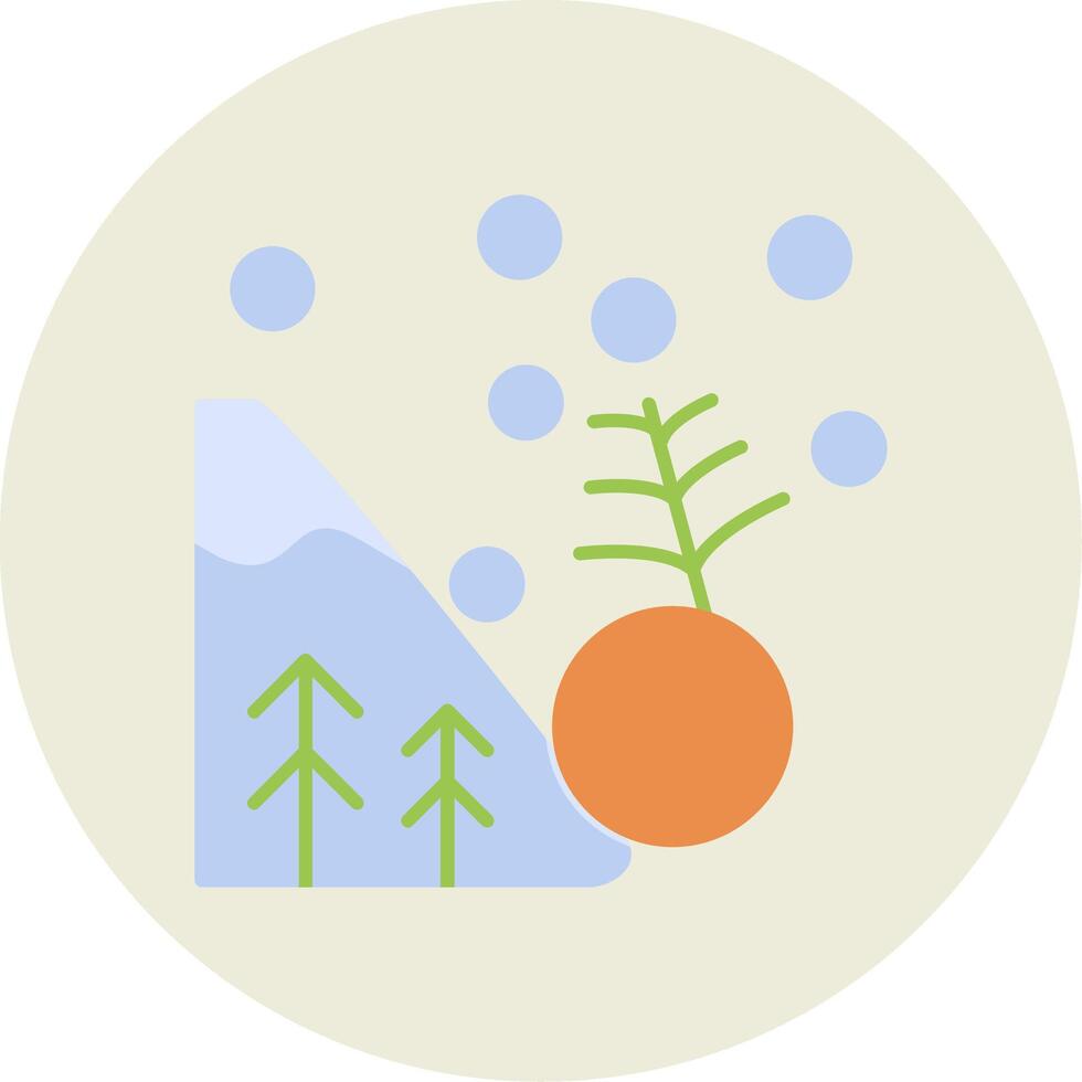 Avalanche Flat Circle Icon vector