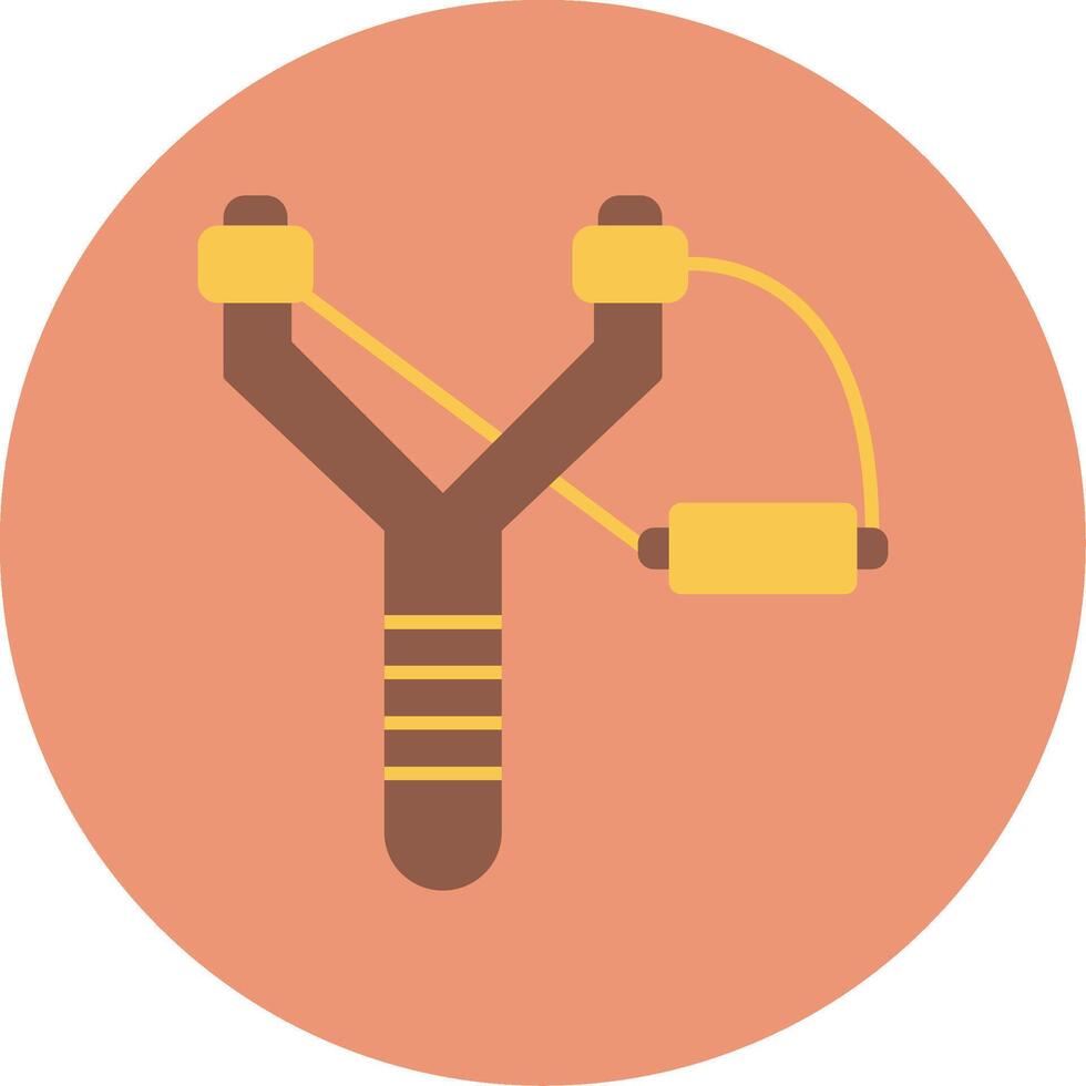 Slingshot Flat Circle Icon vector