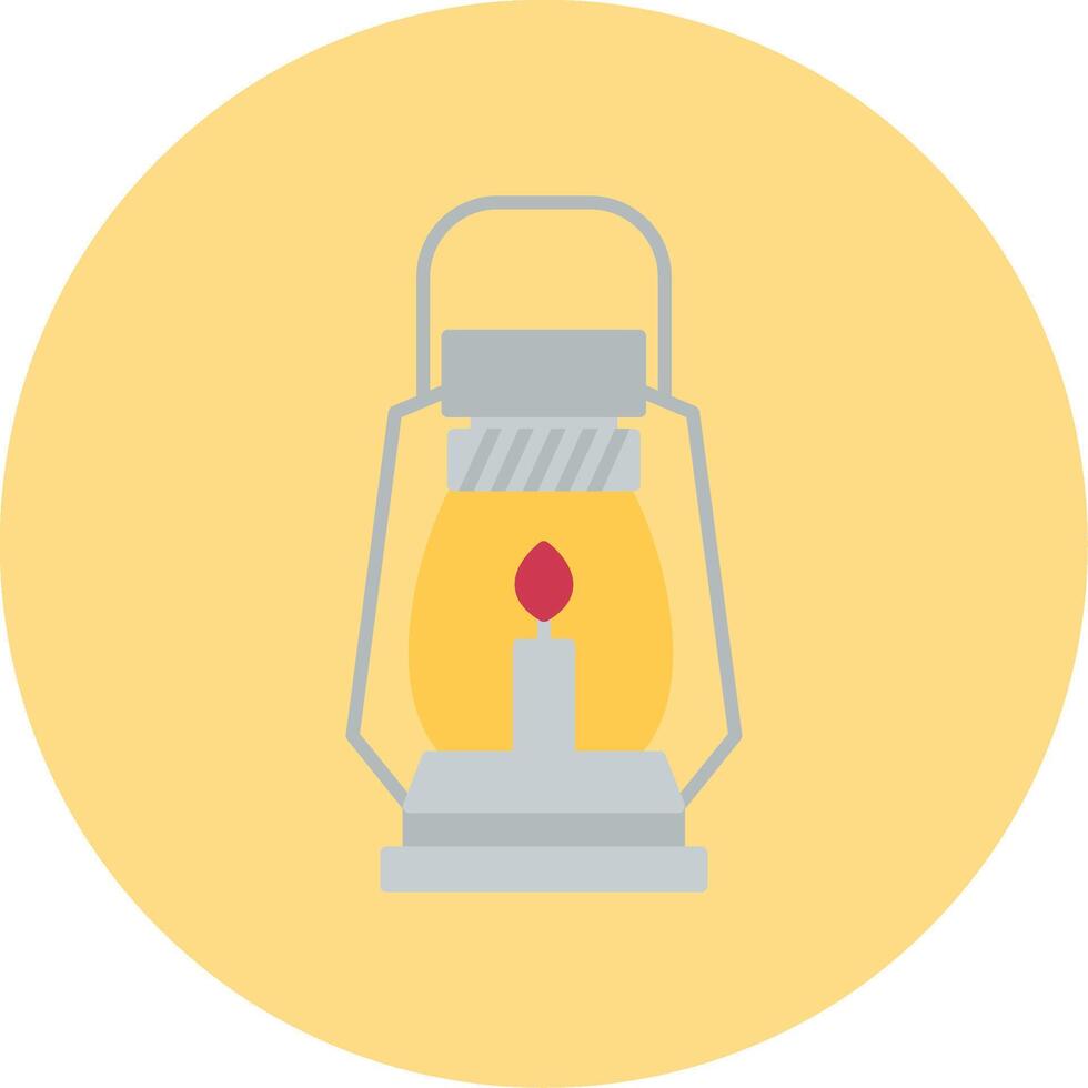 Gas Lamp Flat Circle Icon vector