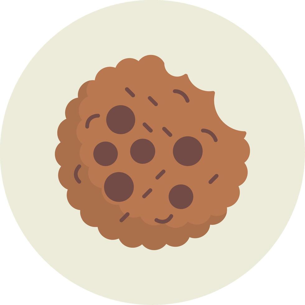 Cookie Flat Circle Icon vector