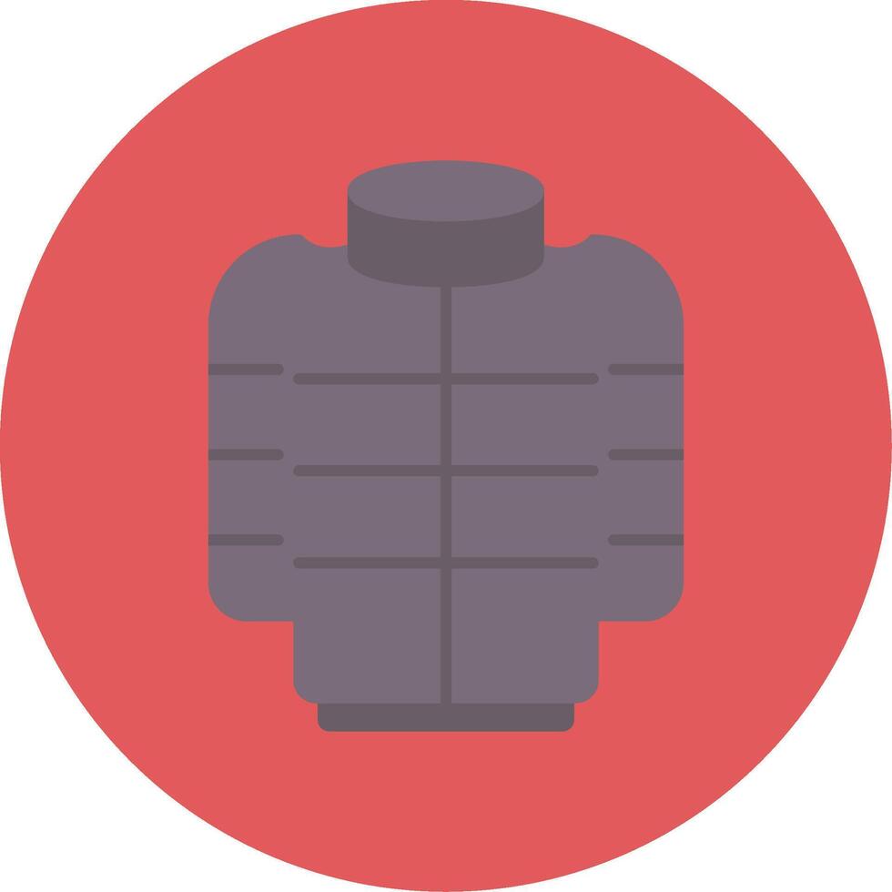 Puffer Coat Flat Circle Icon vector