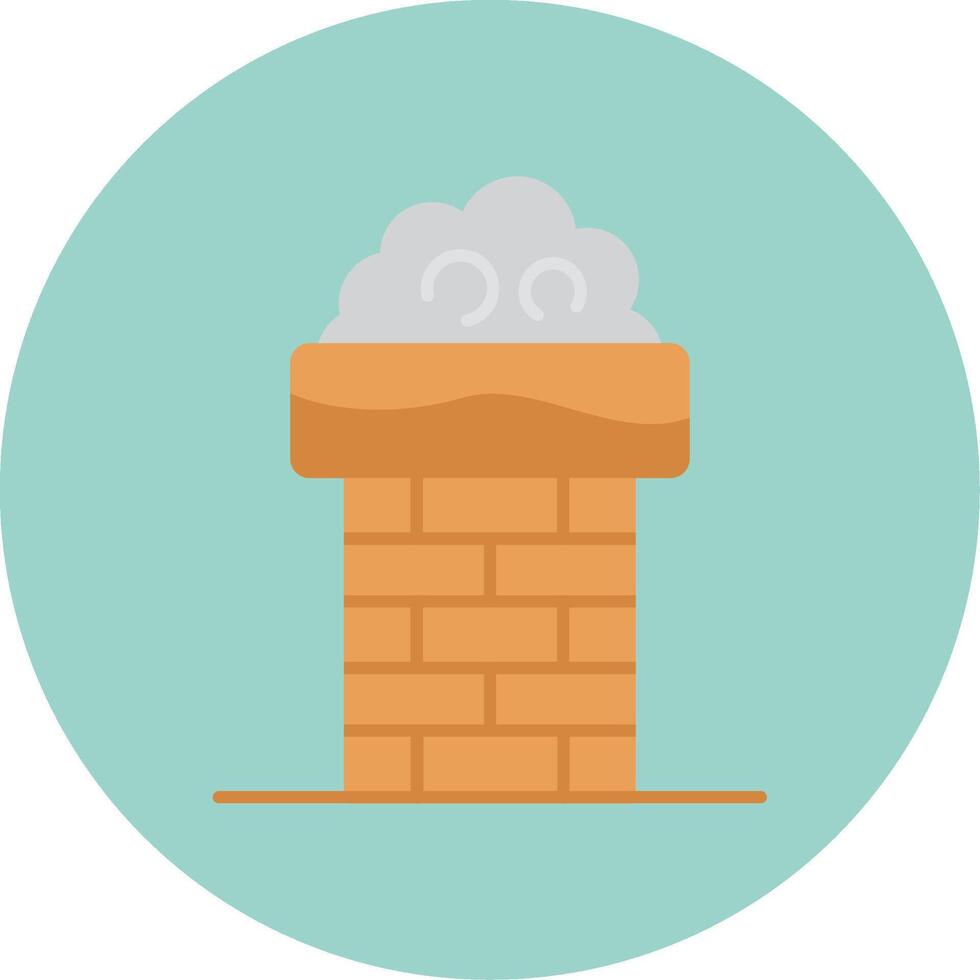 Chimney Top Flat Circle Icon vector