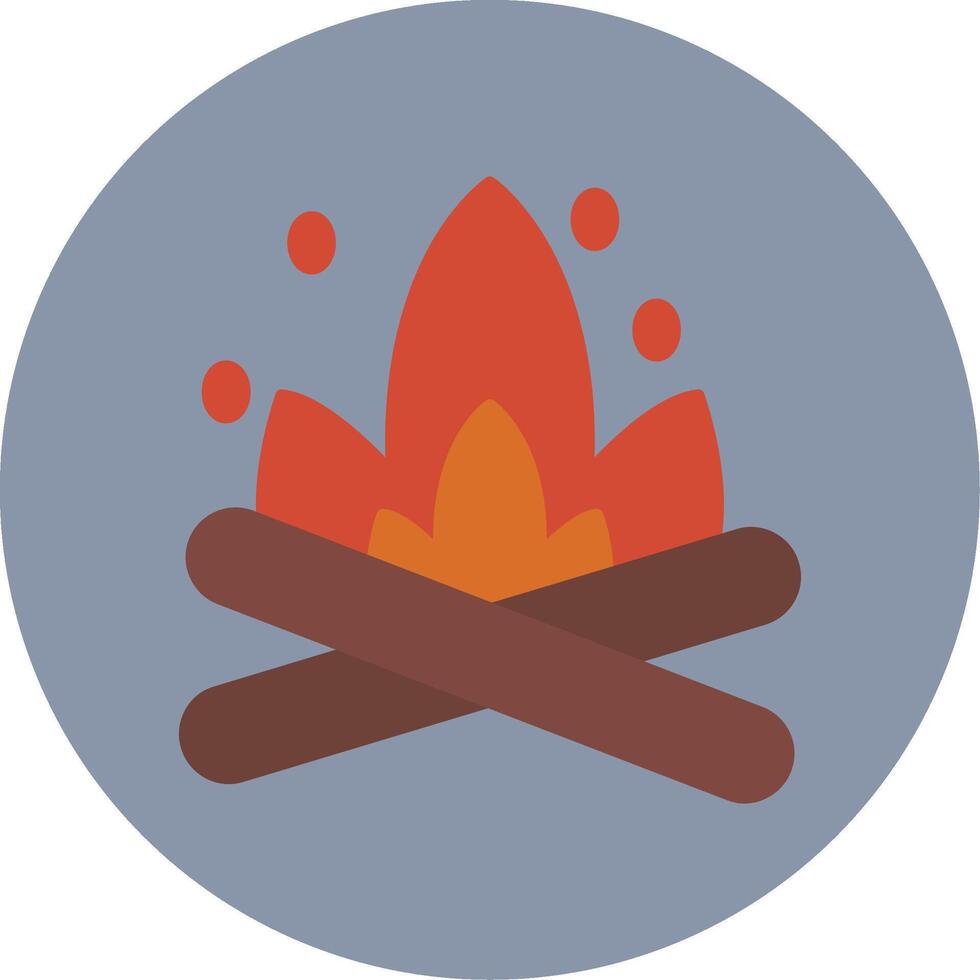 Bonfire Flat Circle Icon vector