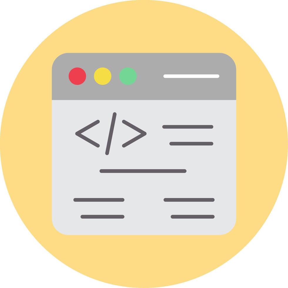 Web Coding Flat Circle Icon vector