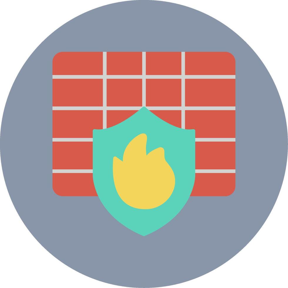 Firewall Flat Circle Icon vector
