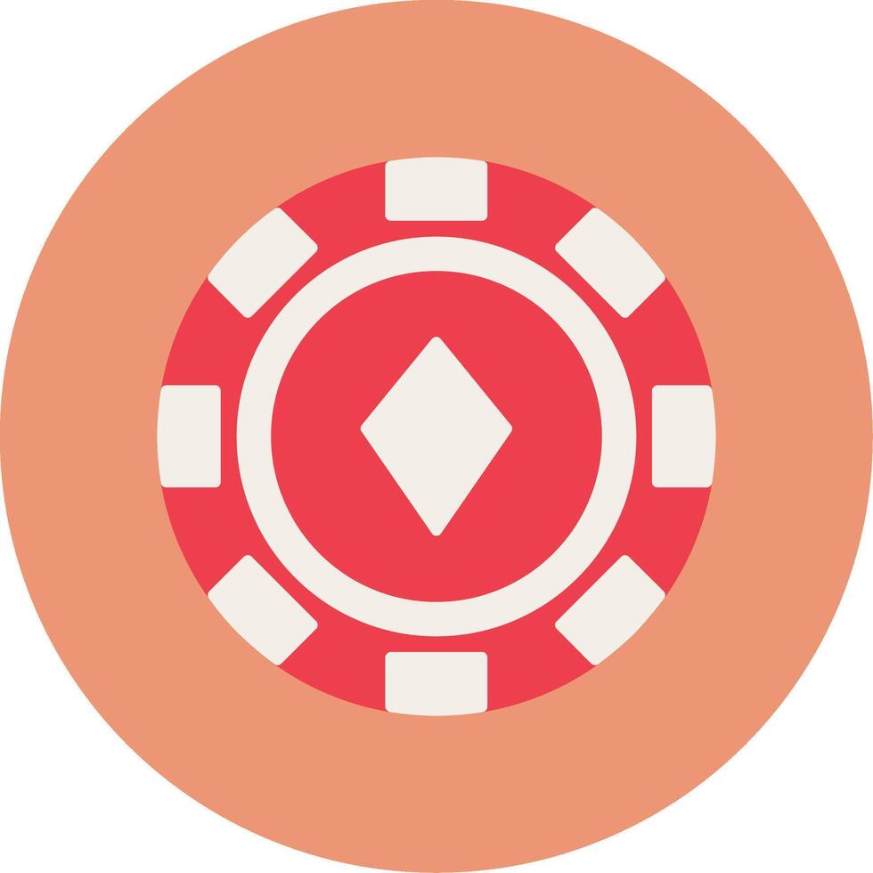 póker chip plano circulo icono vector