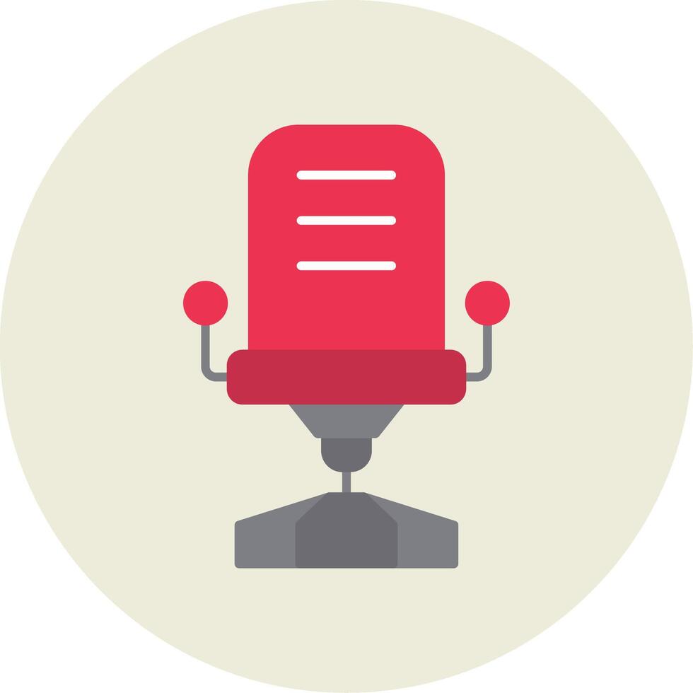 Desk Chair Flat Circle Icon vector