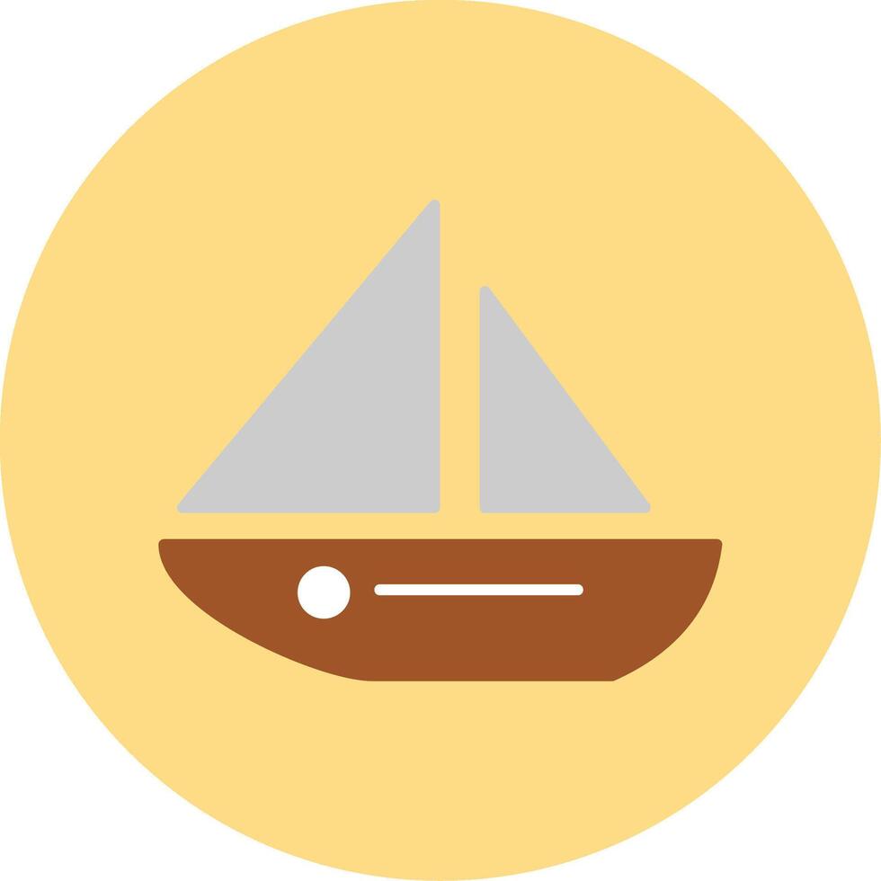 Dinghy Flat Circle Icon vector