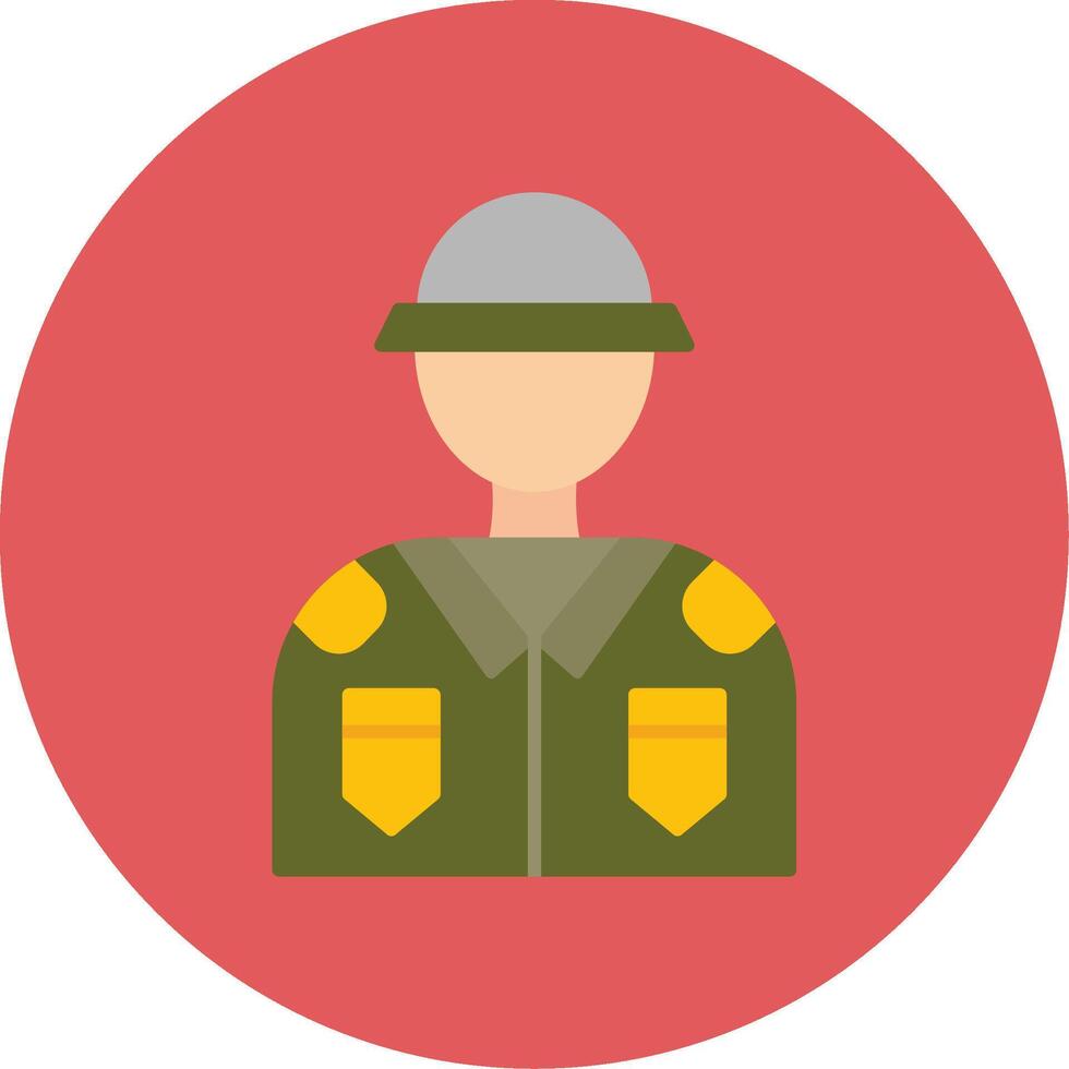 Soldier Flat Circle Icon vector