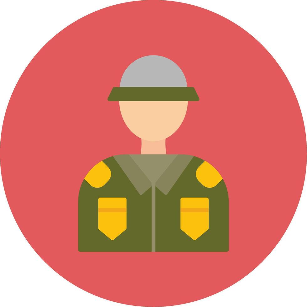 soldado plano circulo icono vector