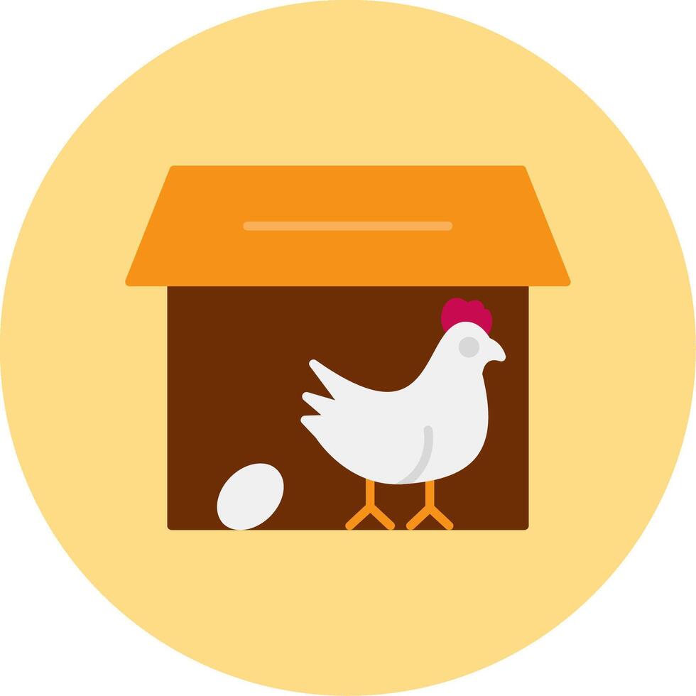 pollo cooperativa plano circulo icono vector