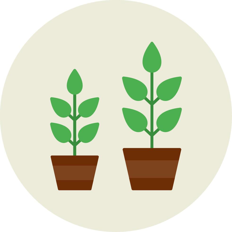 crecer planta plano circulo icono vector