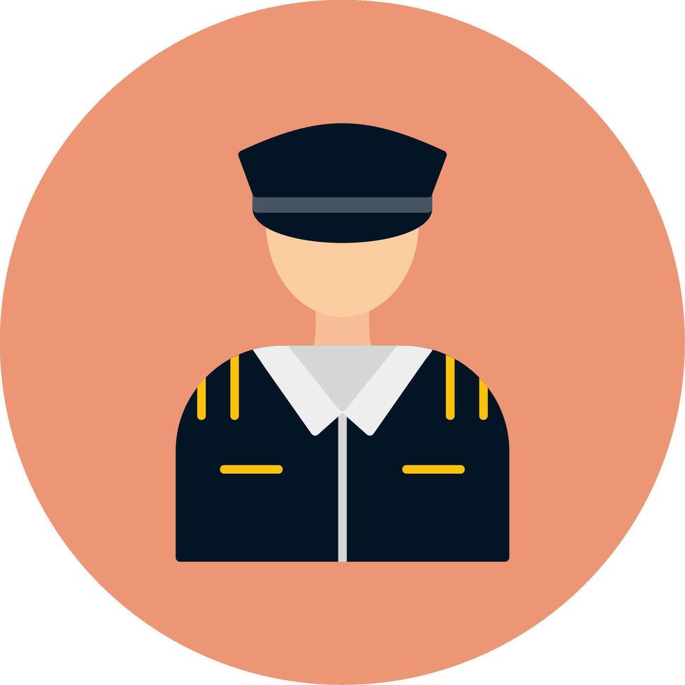 Pilot Flat Circle Icon vector