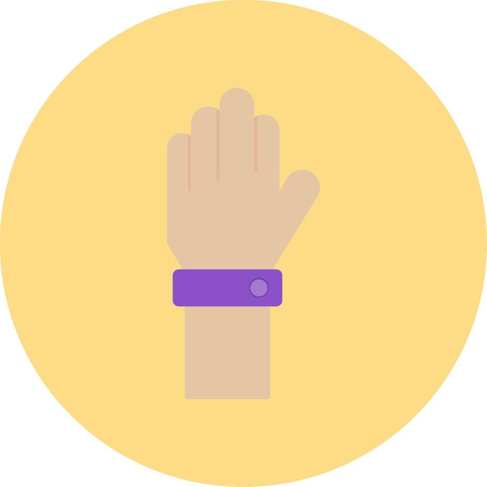 Raise Hand Flat Circle Icon vector