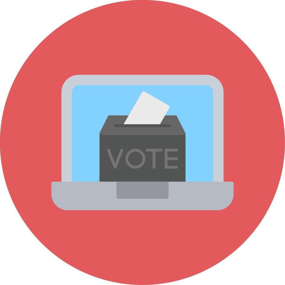 Online Voting Flat Circle Icon vector