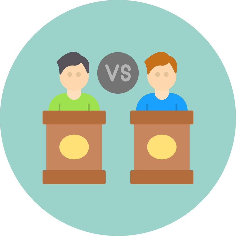 Debate Flat Circle Icon vector