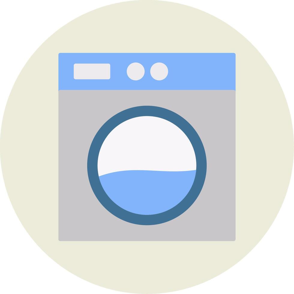 Laundry Machine Flat Circle Icon vector