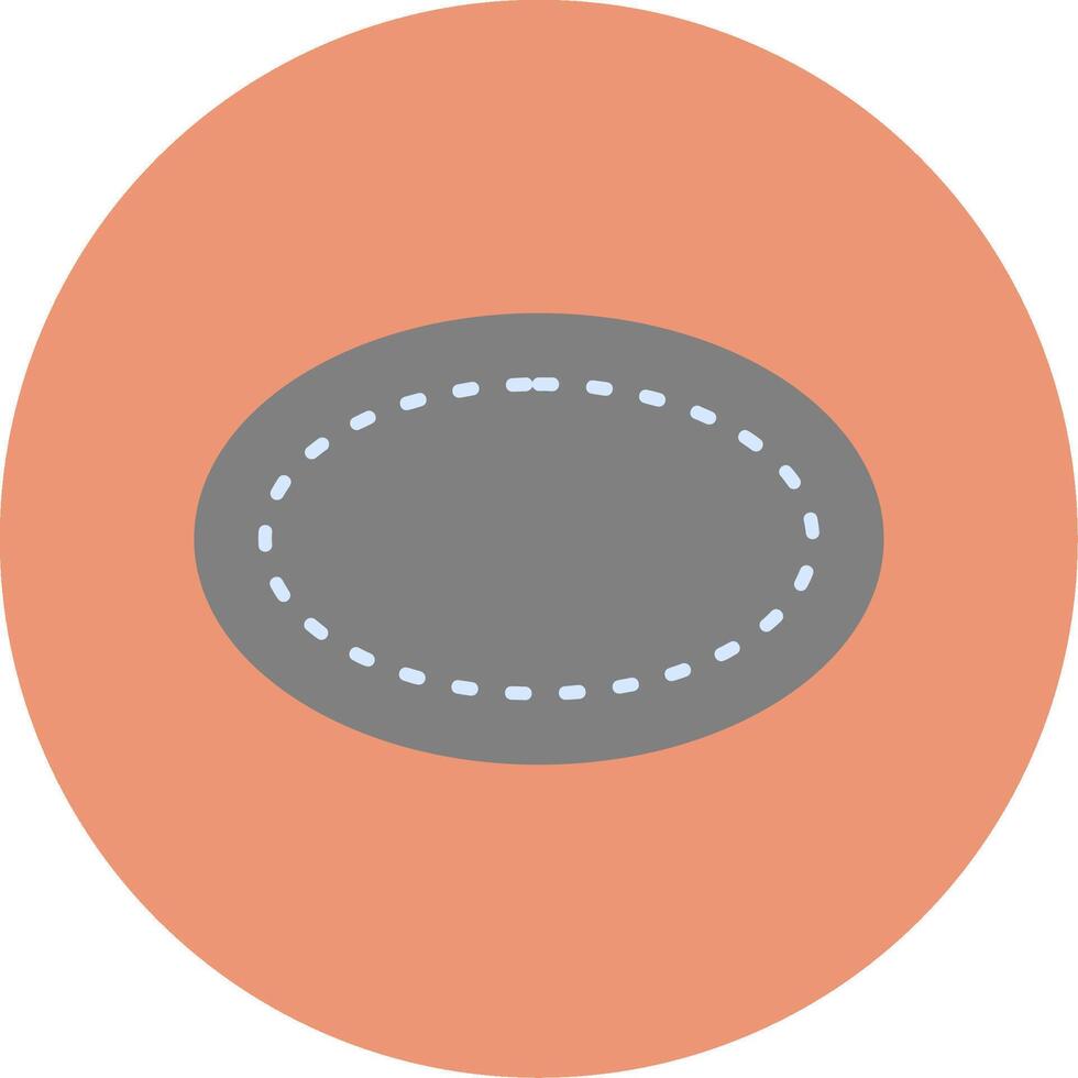 Oval Flat Circle Icon vector