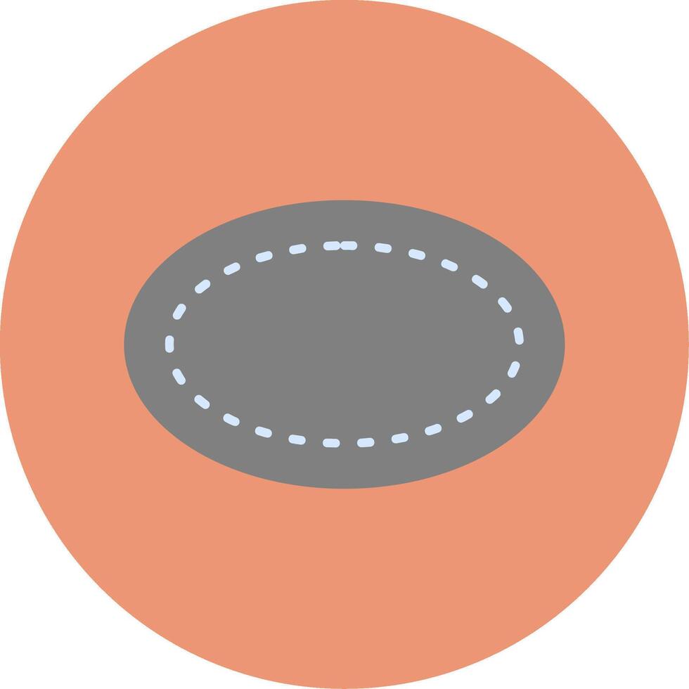 oval plano circulo icono vector