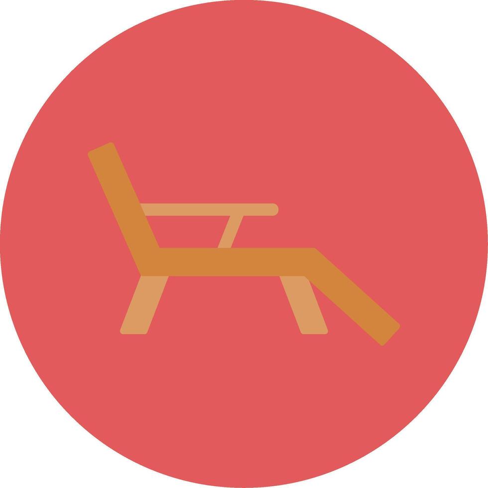 Deck Chair Flat Circle Icon vector