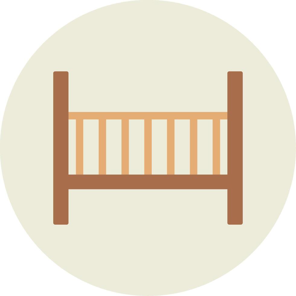 Baby Crib Flat Circle Icon vector
