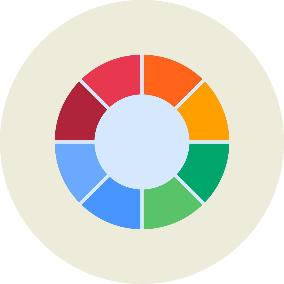 Color Wheel Flat Circle Icon vector