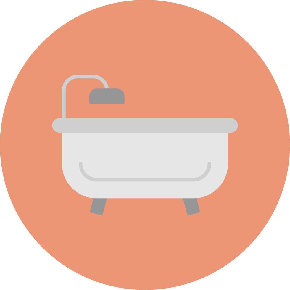 Bath Tub Flat Circle Icon vector