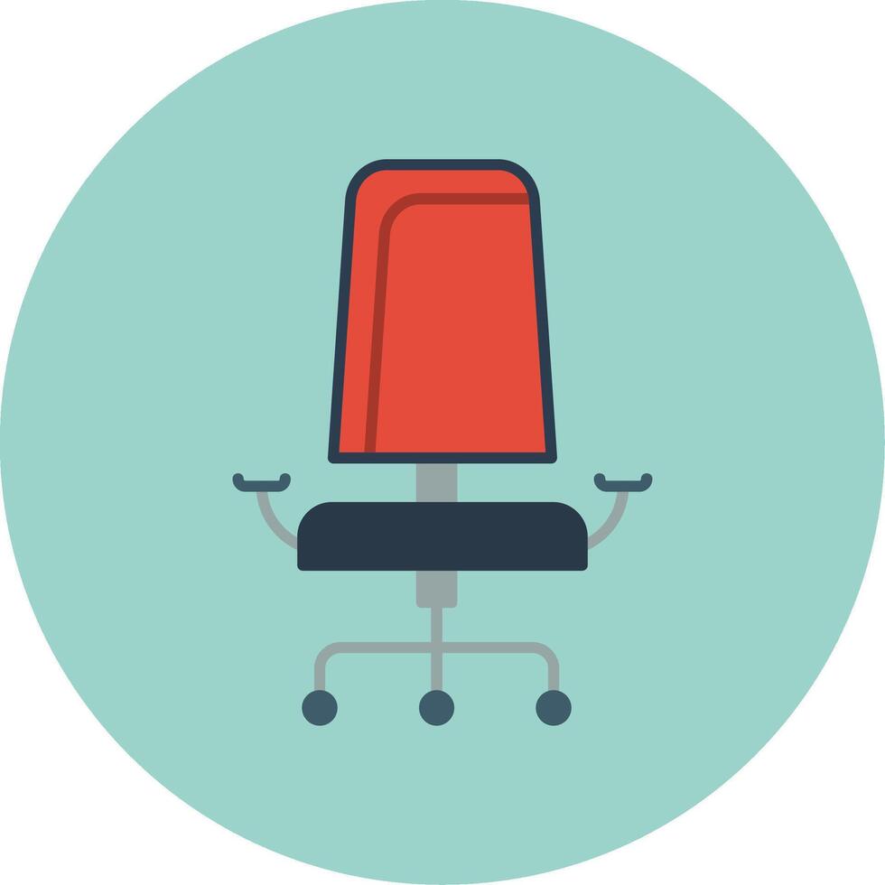 Office chair Flat Circle Icon vector