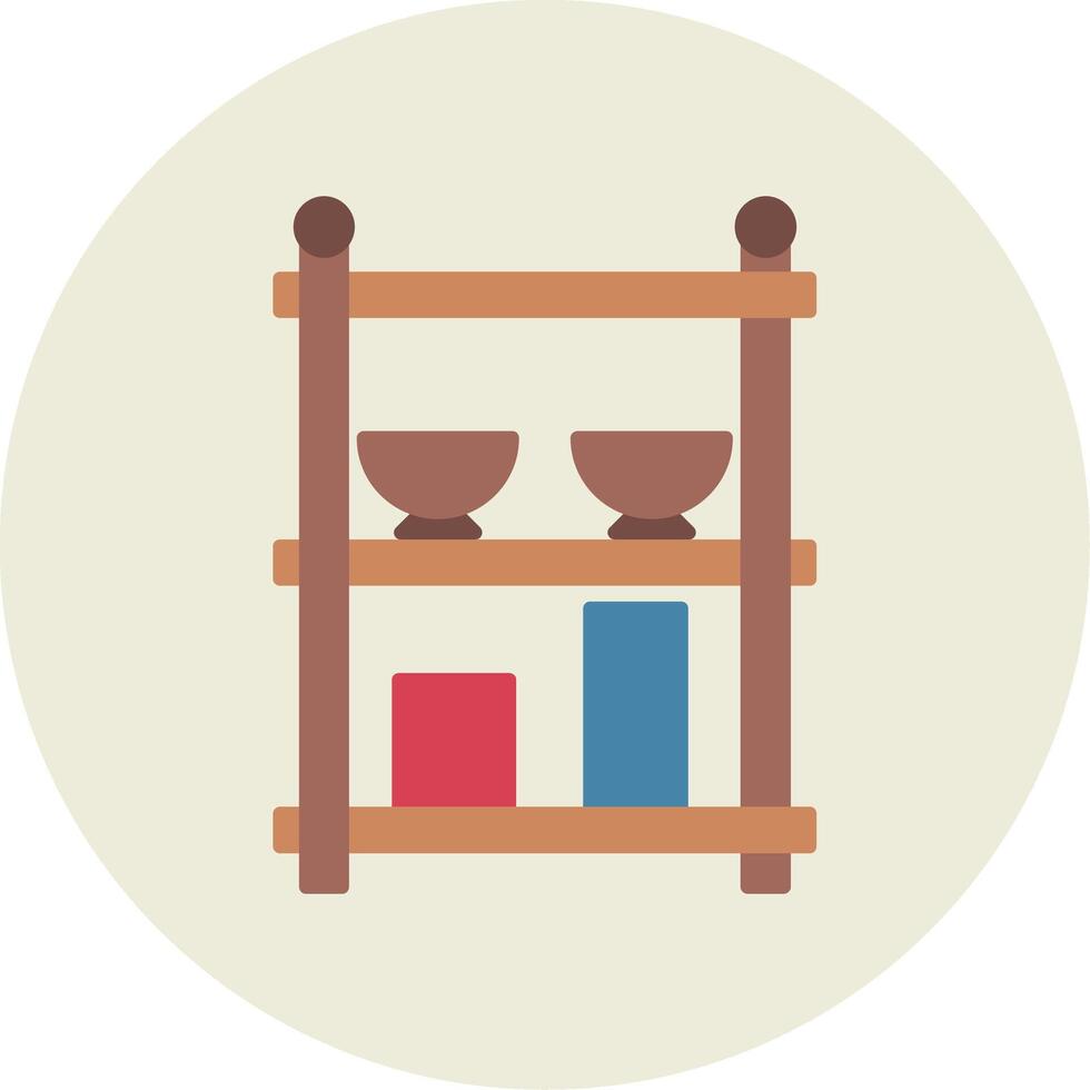 Shelves Flat Circle Icon vector