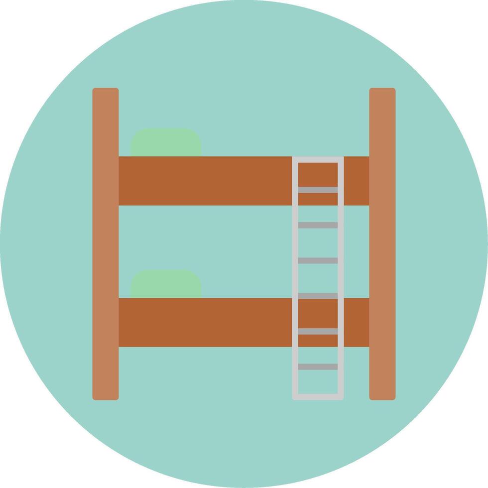 Bunk Bed Flat Circle Icon vector