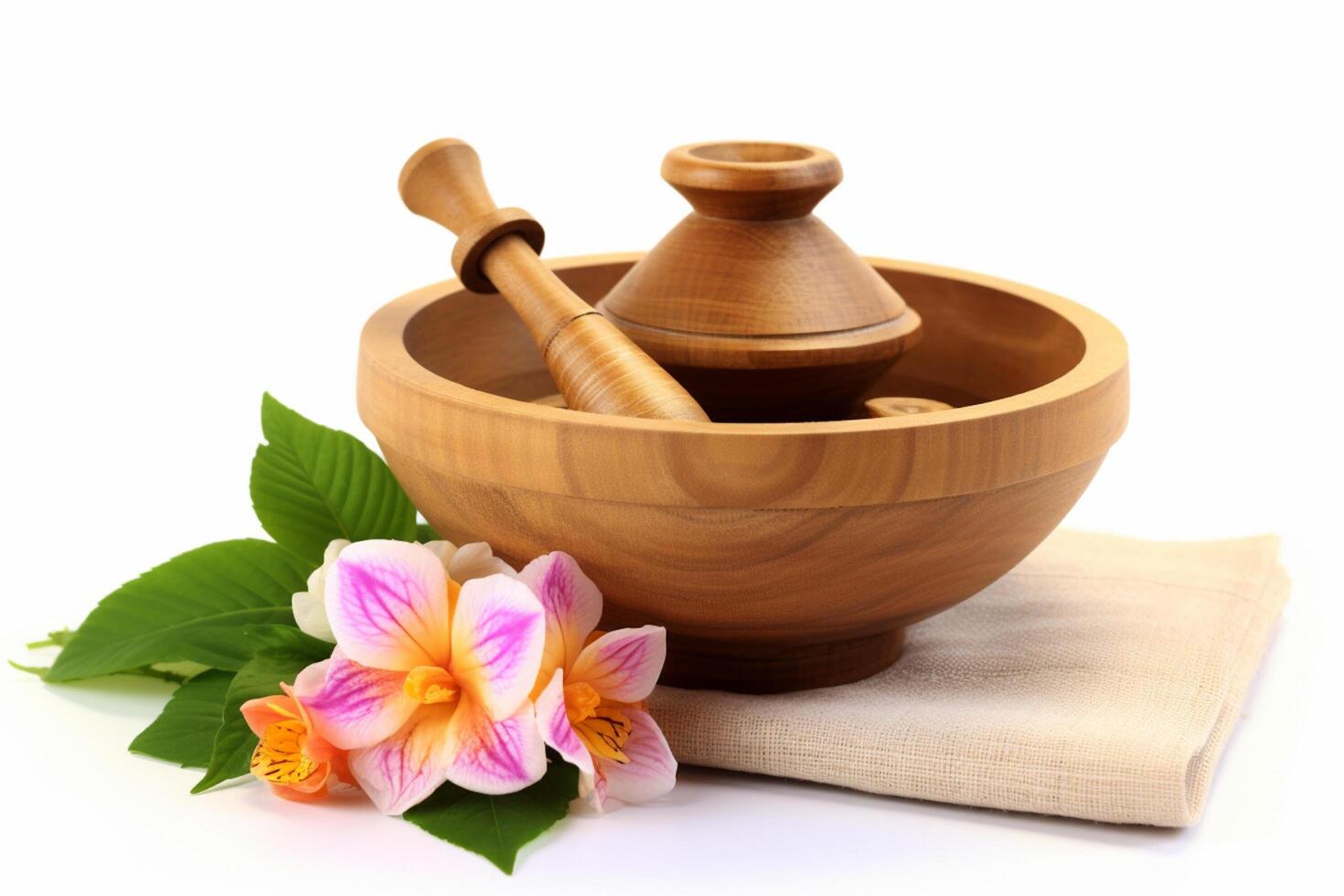 AI generated ingredients of the spa ritual with generative ai photo