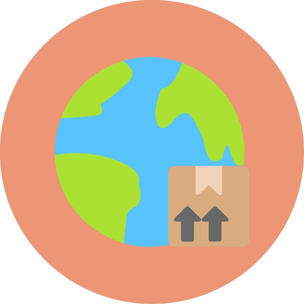 WorldWide Shipping Flat Circle Icon vector