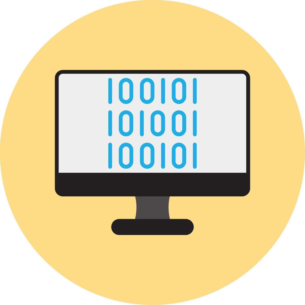 Binary Code Flat Circle Icon vector