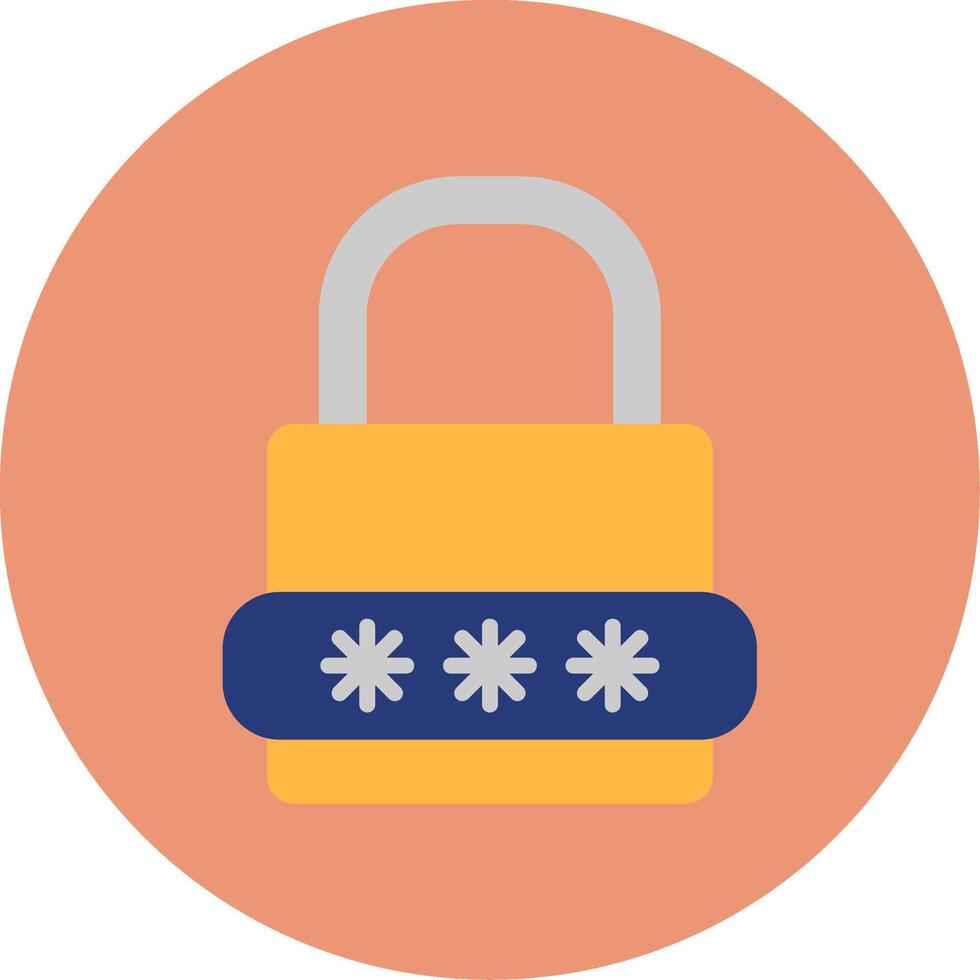 Lock Flat Circle Icon vector