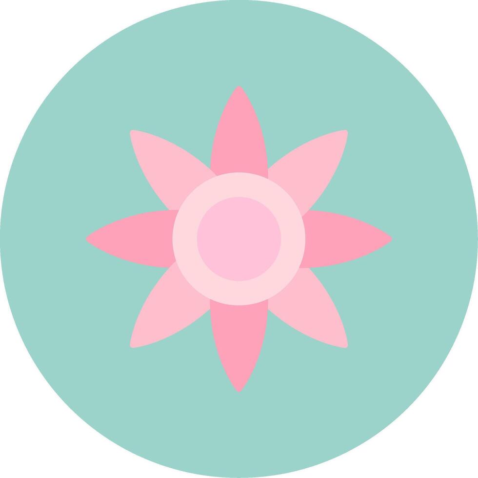 Poinsettia Flat Circle Icon vector