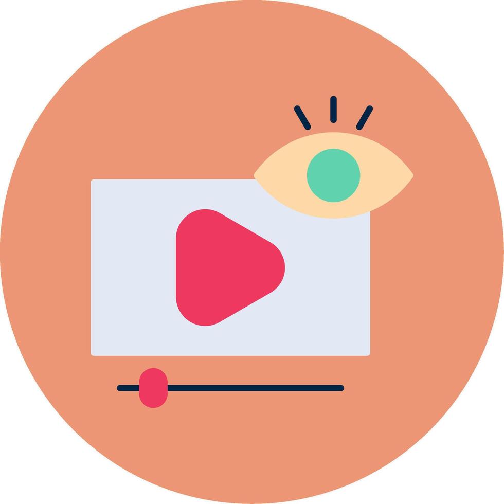 Video views Flat Circle Icon vector