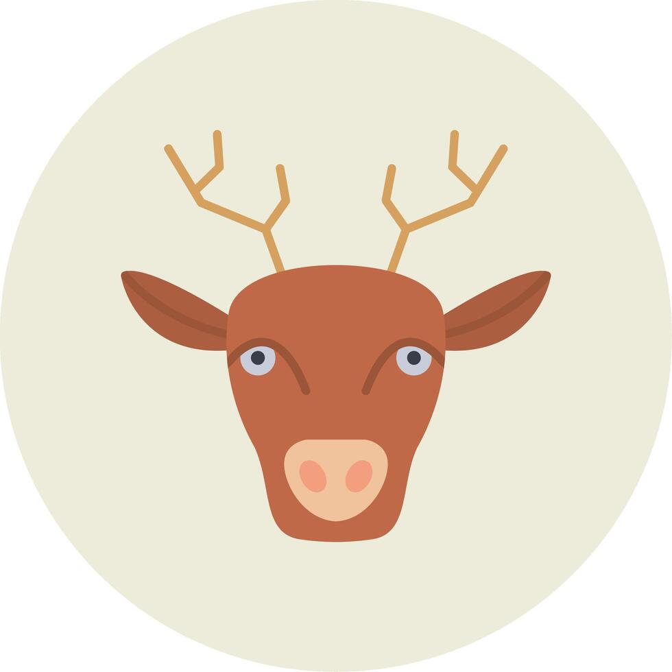 Deer Flat Circle Icon vector