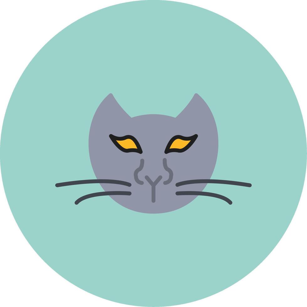 Cat Flat Circle Icon vector