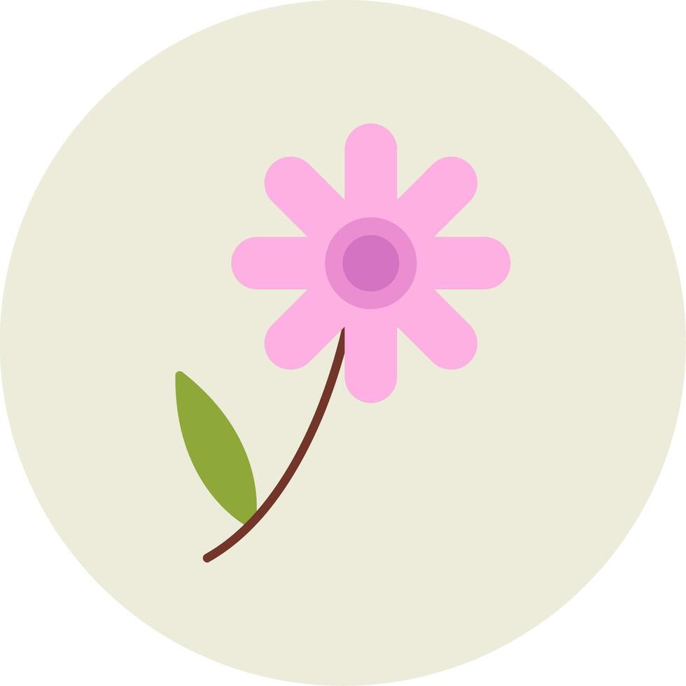Chamomile Flat Circle Icon vector
