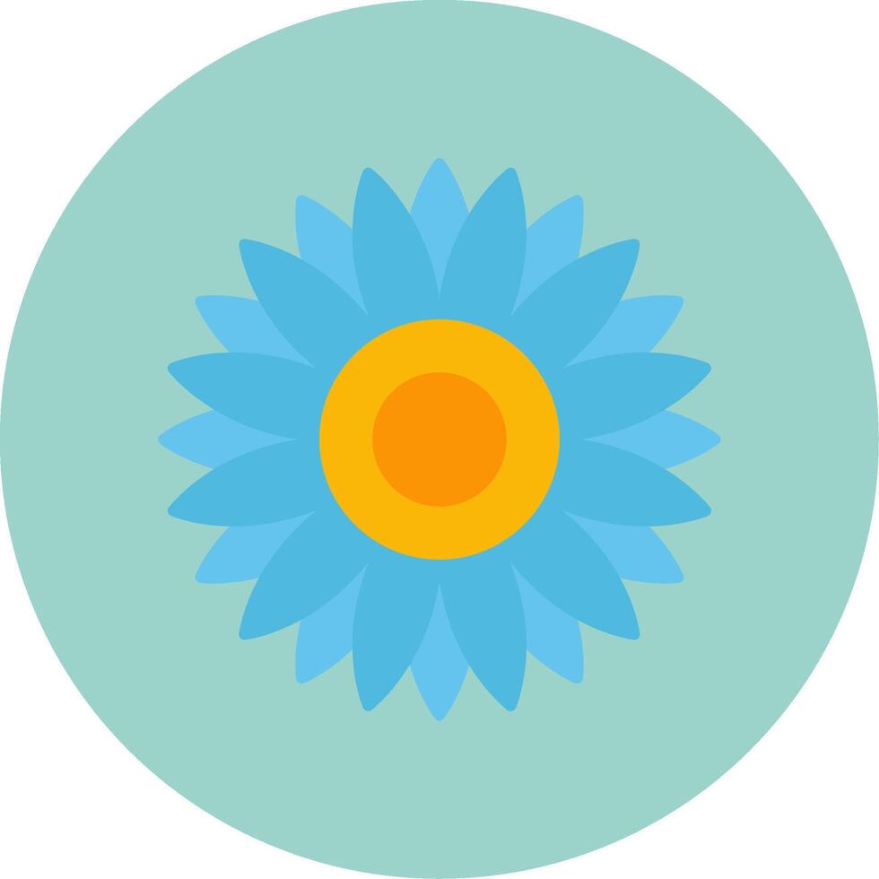 Dahlia Flat Circle Icon vector