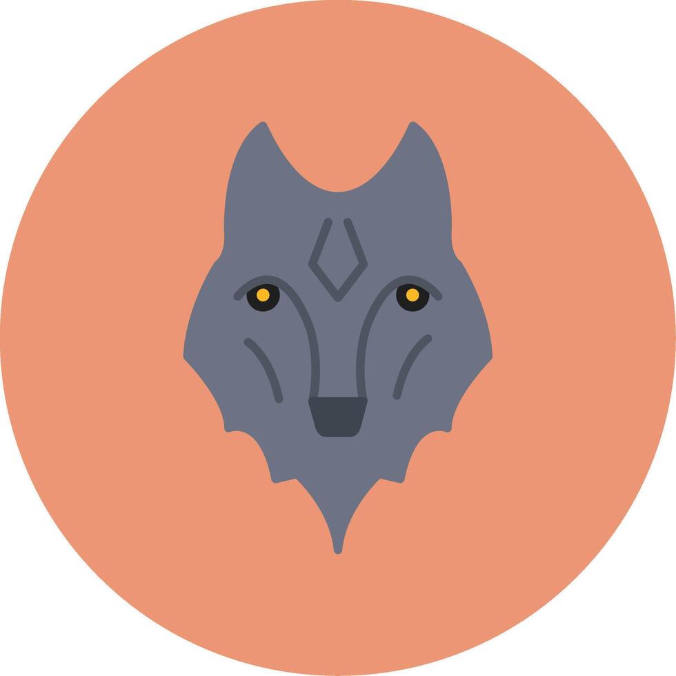 lobo plano circulo icono vector