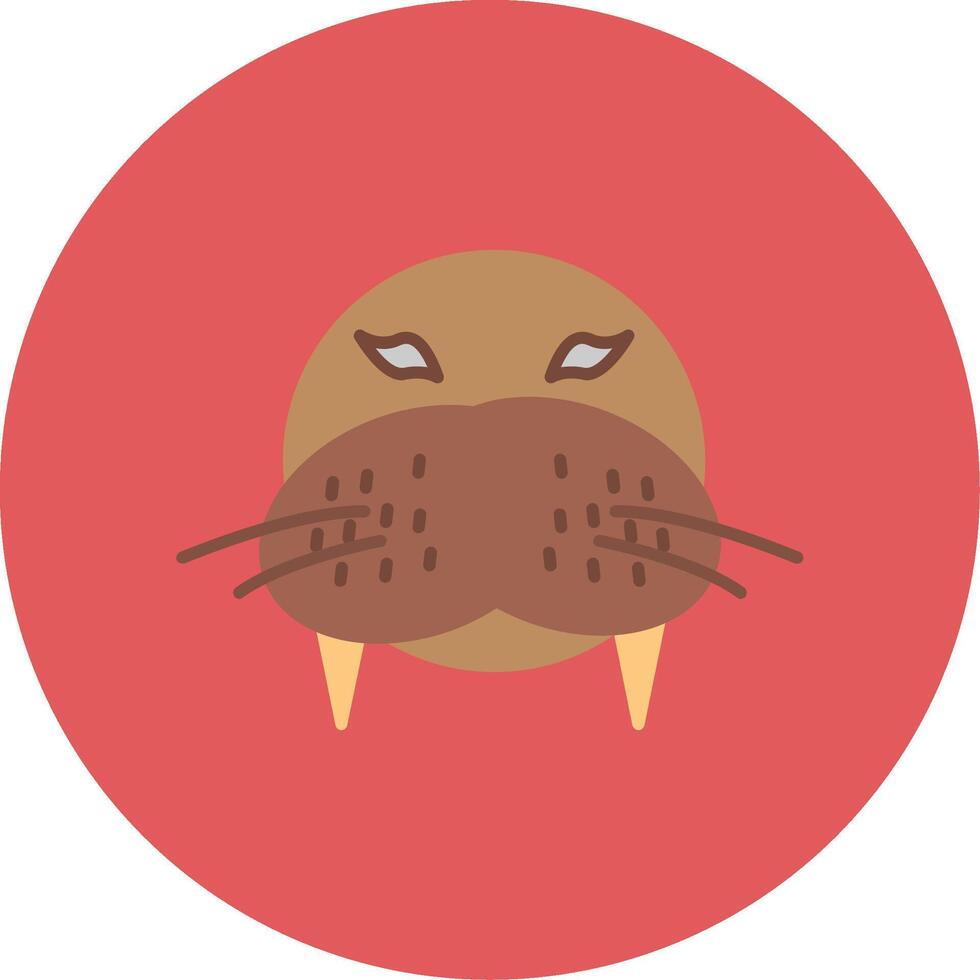 Walrus Flat Circle Icon vector