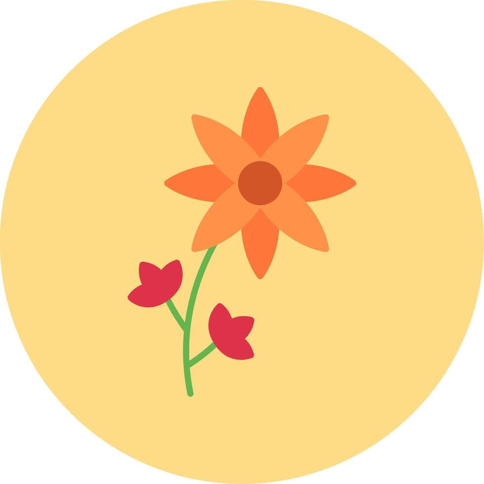 Orchidaceae Flat Circle Icon vector