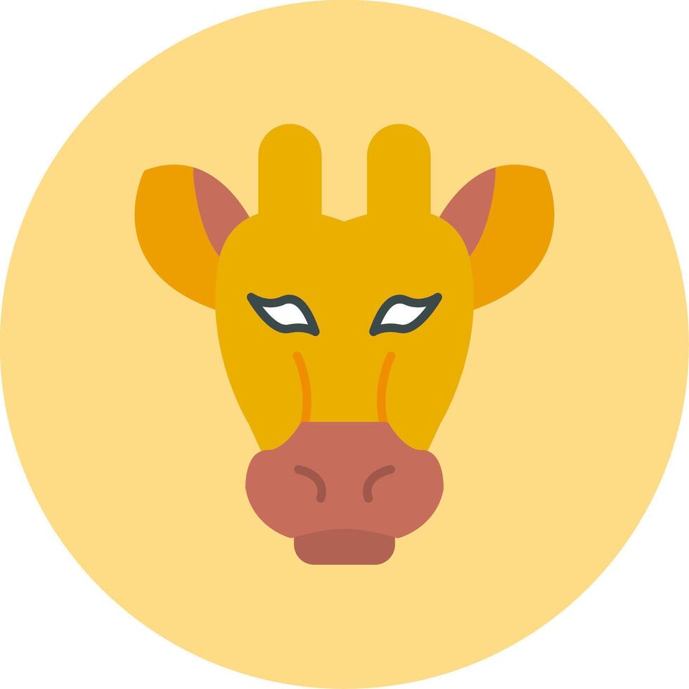 Giraffe Flat Circle Icon vector