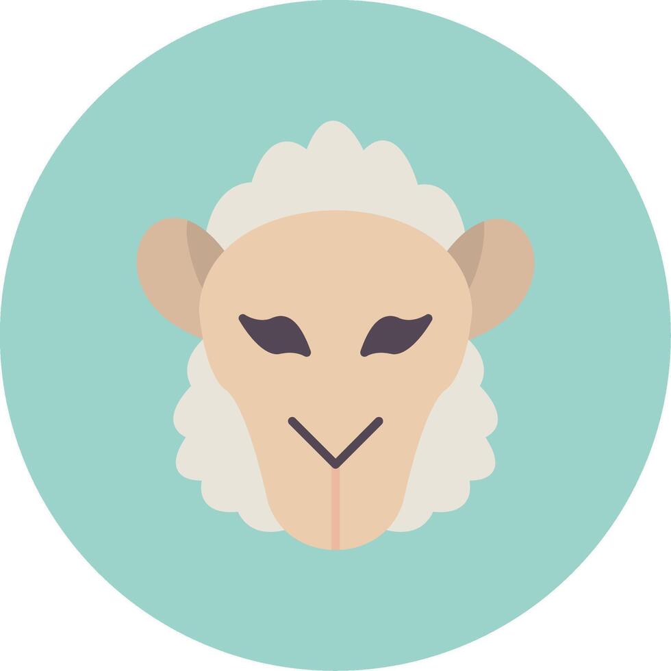 Sheep Flat Circle Icon vector