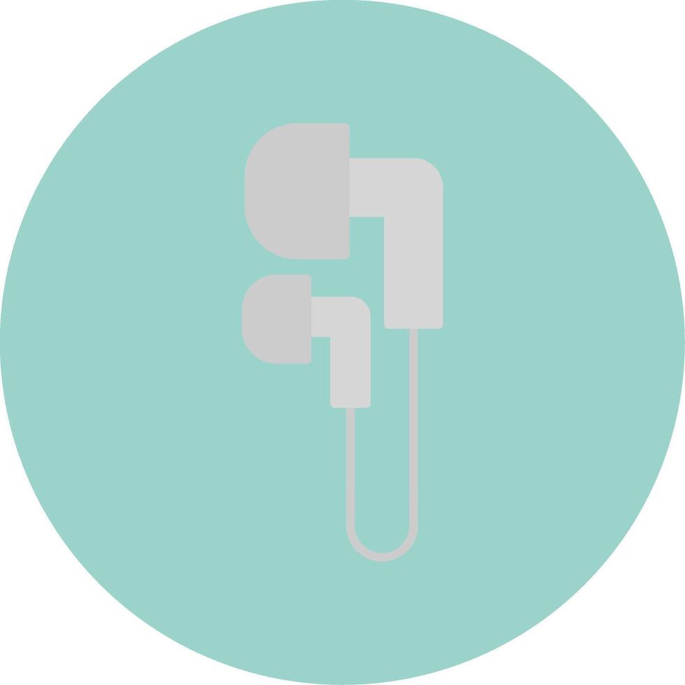 Earphones Flat Circle Icon vector